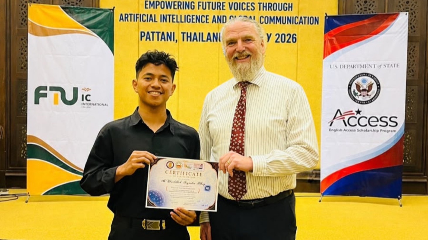 Mahasiswa TBI Raih Juara 1 International AI-Powered English Speech Championship 2026 di Thailand